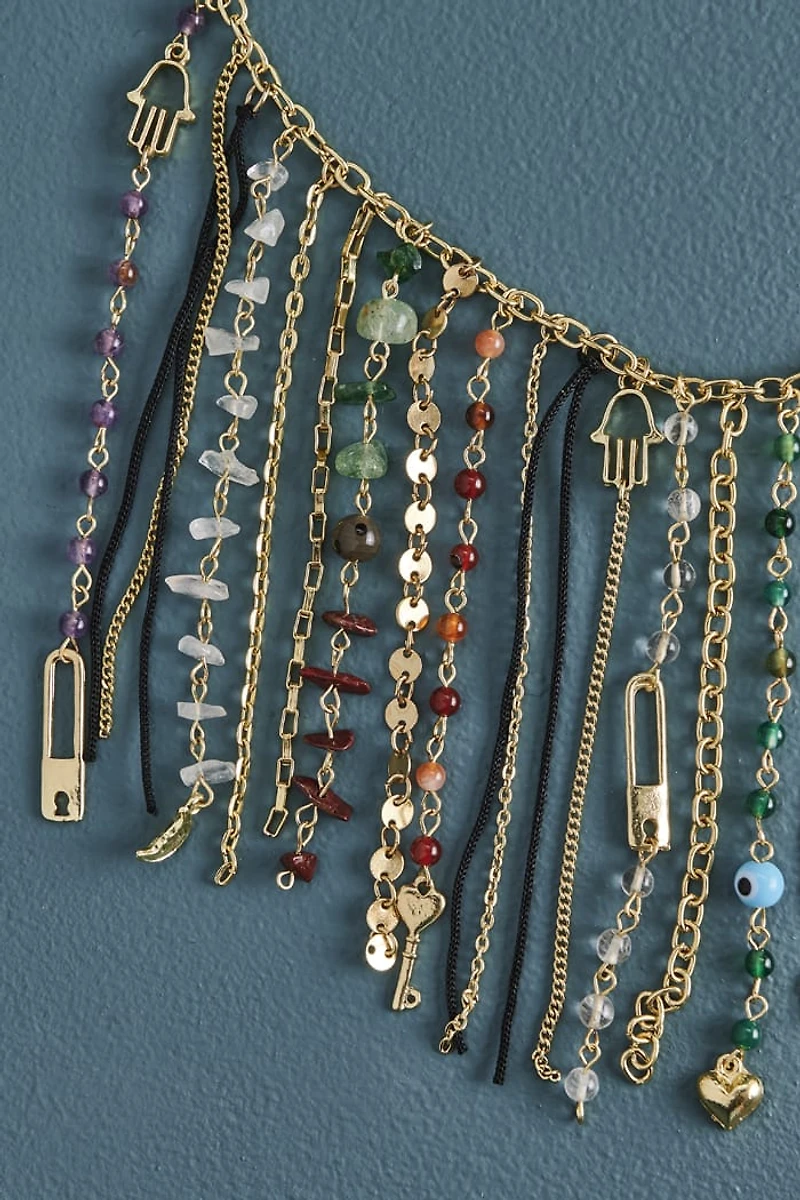 Buy Gold Multi Stone Chip Fringe Necklace Online at Earthbound Trading