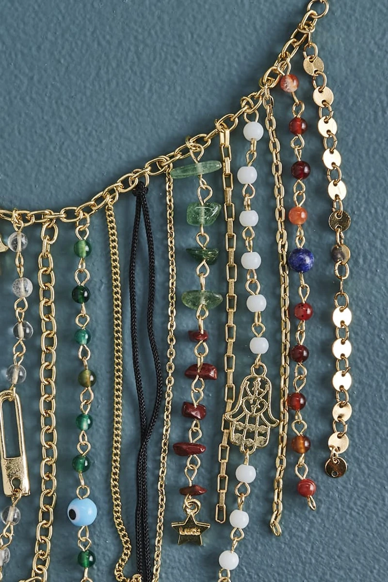 Buy Gold Multi Stone Chip Fringe Necklace Online at Earthbound Trading