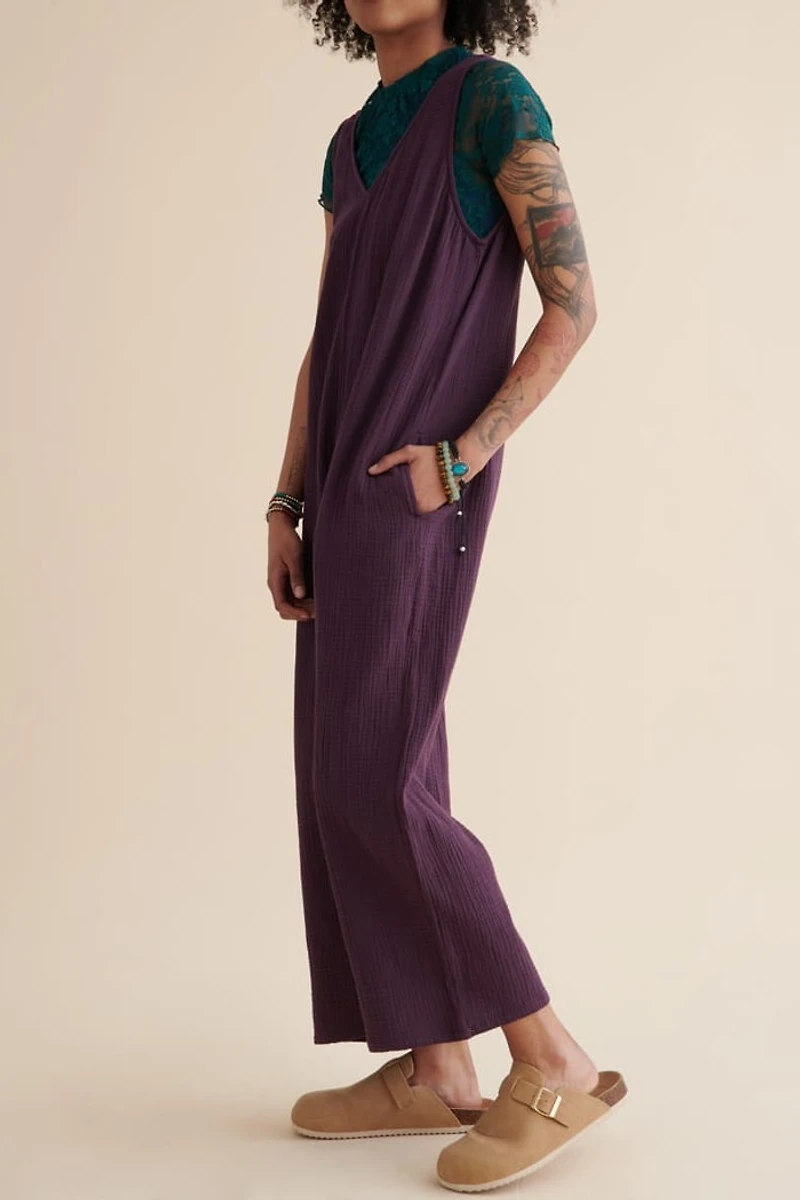 Buy Purple Gauze Pocket Jumpsuit Online at Earthbound Trading