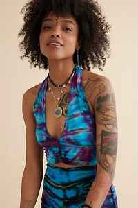 Buy Blue Artisan Tie Dye Halter Top Online at Earthbound Trading