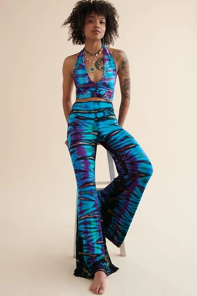 Blue Artisan Tie Dye Palazzo Pants