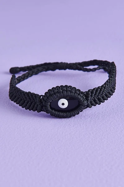 Black Obsidian Evil Eye Braided Bracelet