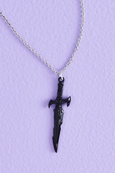 Black Mini Dagger Necklace