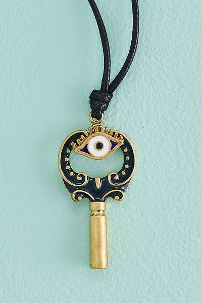 Antique Evil Eye Key Necklace
