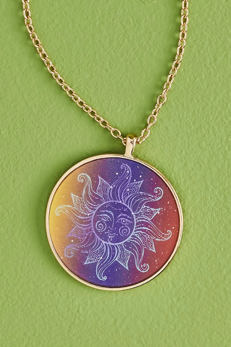Buy Sun and Moon Circular Hologram Necklace Online at Earthbound Trading