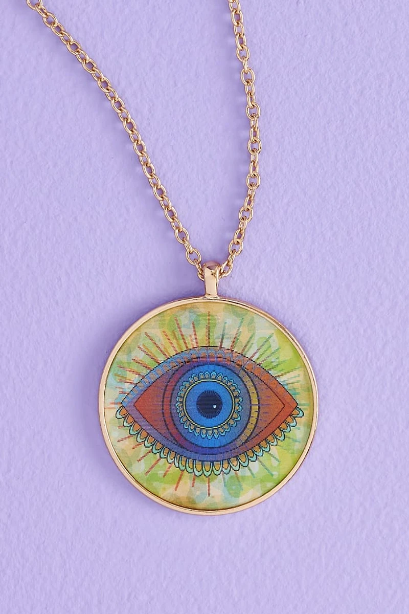 Buy Evil Eye Circular Hologram Necklace Online at Earthbound Trading