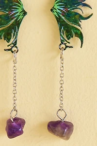 Shop Amethyst Green Fairy Wing Earrings - boho Magic Awaits