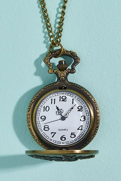 Buy Bronze Antique Floral Pocket Watch Necklace Online at Earthbound Trading
