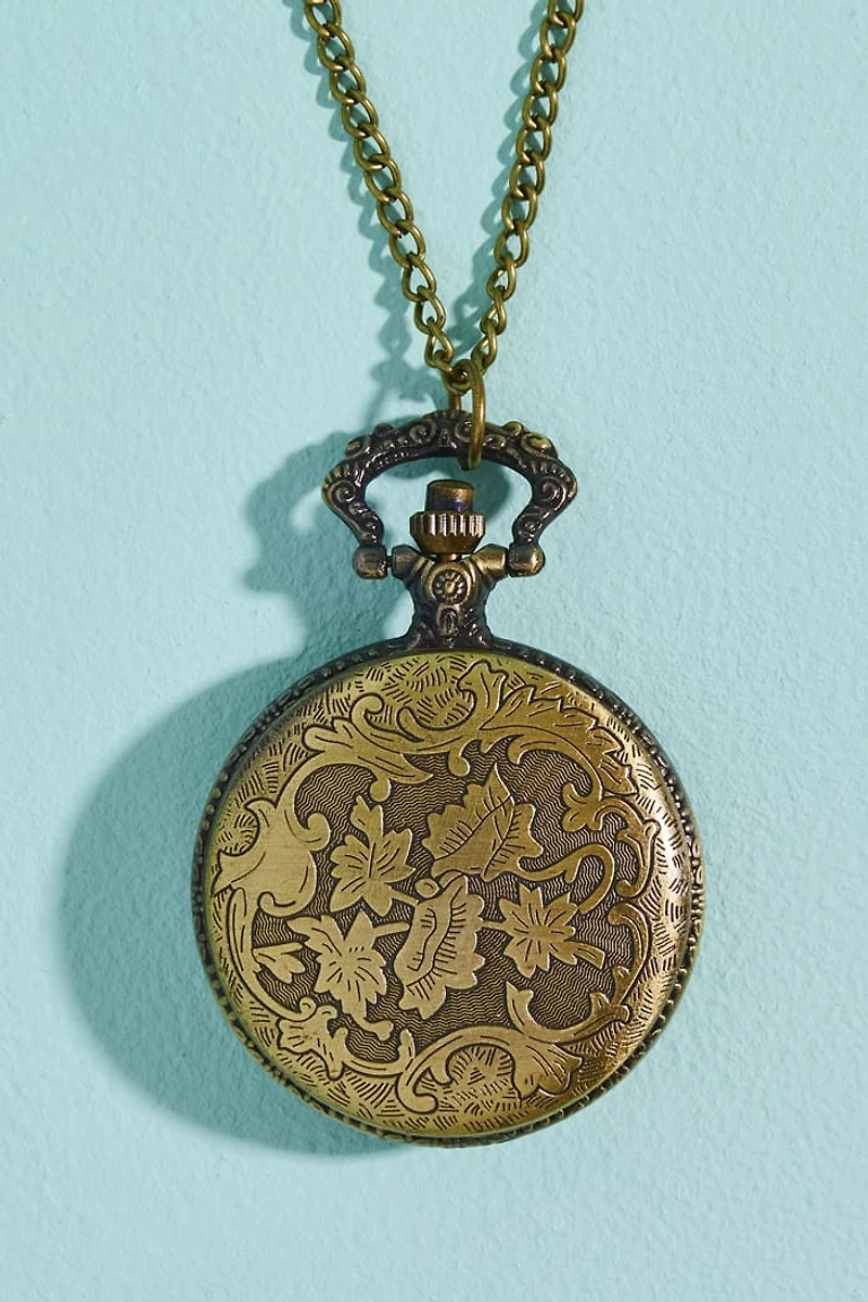 Buy Bronze Antique Floral Pocket Watch Necklace Online at Earthbound Trading