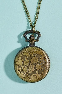 Buy Bronze Antique Floral Pocket Watch Necklace Online at Earthbound Trading