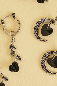 Buy Black Moonlit Rose Earring Set Online at Earthbound Trading