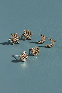 Buy Gold Sparkle Stone Celestial Earring Set Online at Earthbound Trading