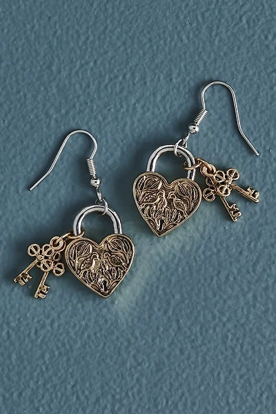 Floral Heart Locket Earrings