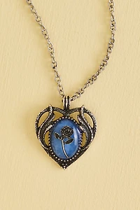 Buy Rose Blue Faux Stone Heart Necklace Online at Earthbound Trading