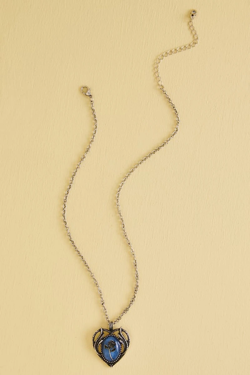 Buy Rose Blue Faux Stone Heart Necklace Online at Earthbound Trading