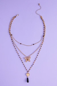 Buy Mystic Heart Faux Stone Butterfly Layered Necklace  Online at Earthbound Trading