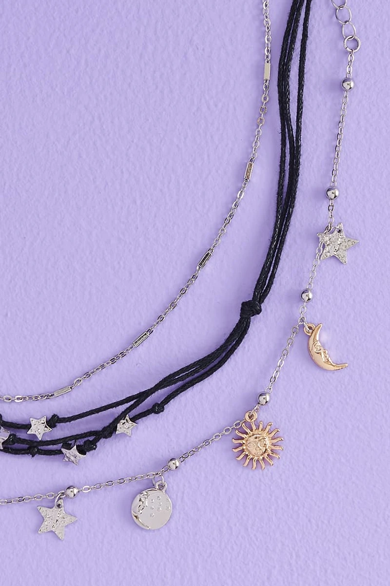 Buy Black Cosmos Mini Pendant Necklace Set Online at Earthbound Trading