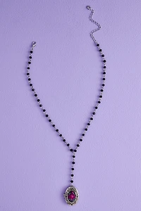 Buy Pink Rose Beaded Locket Lariat Necklace Online at Earthbound Trading