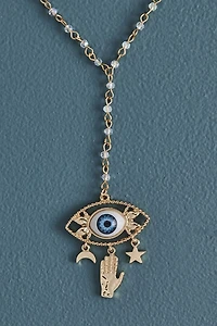 Buy Blue Evil Eye Charm Lariat Necklace Online at Earthbound Trading