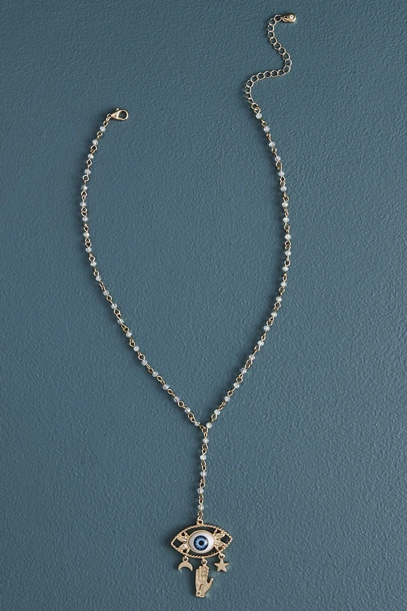 Buy Blue Evil Eye Charm Lariat Necklace Online at Earthbound Trading
