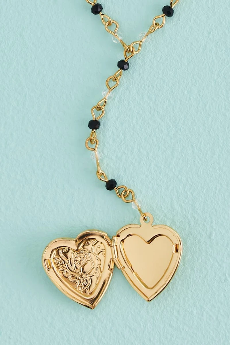 Buy Gold Rose Heart Locket Lariat Necklace  Online at Earthbound Trading