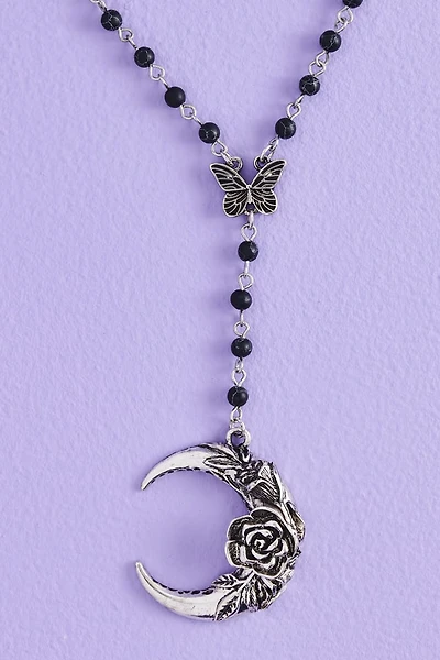 Mystic Flower Moon Lariat Necklace