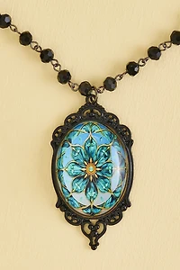 Buy Gothic Blue Mandala Beaded Necklace Online at Earthbound Trading