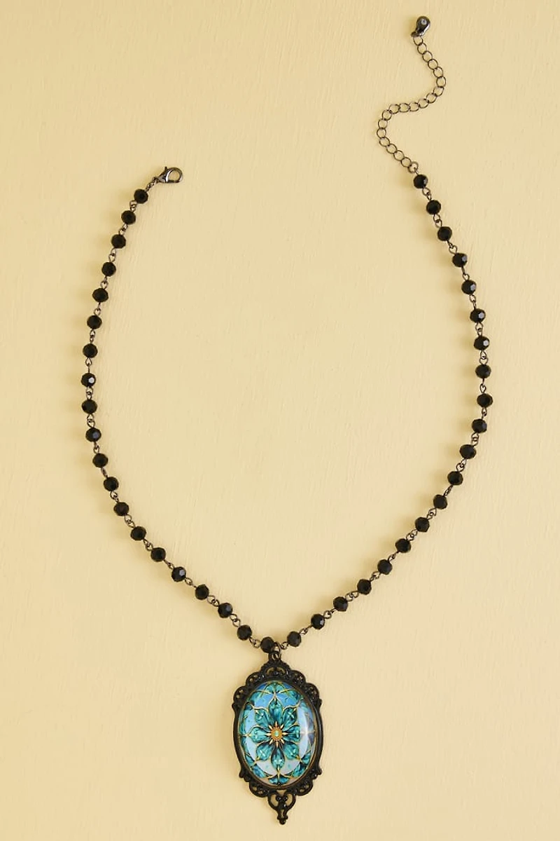 Buy Gothic Blue Mandala Beaded Necklace Online at Earthbound Trading