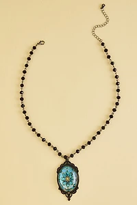 Buy Gothic Blue Mandala Beaded Necklace Online at Earthbound Trading