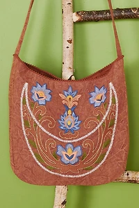 Buy Rust Floral Moon Shoulder Bag Online at Earthbound Trading