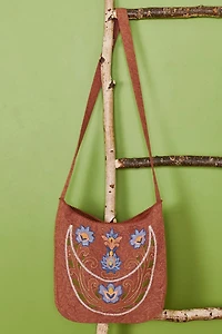 Buy Rust Floral Moon Shoulder Bag Online at Earthbound Trading