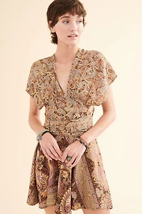 Buy Sage Paisley Sari Halter Mini Dress Online at Earthbound Trading