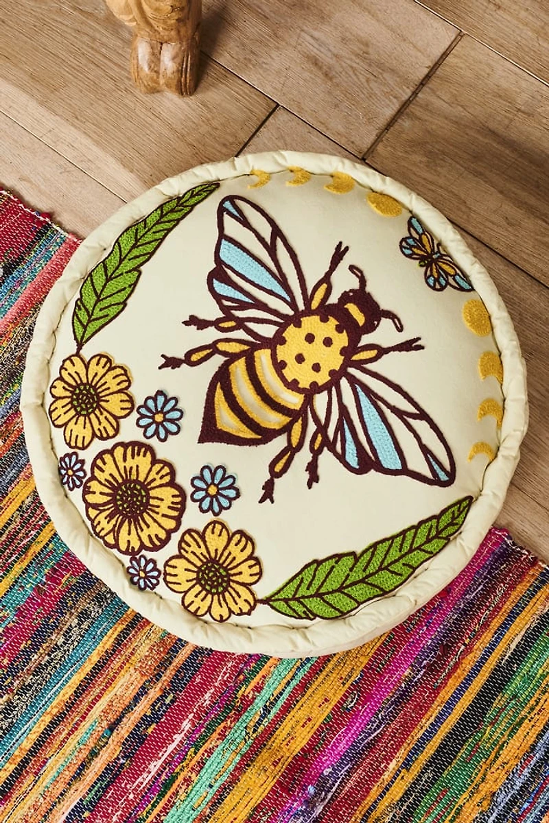 Buy Sunflower Honeybee Meditation Pouf Online at Earthbound Trading