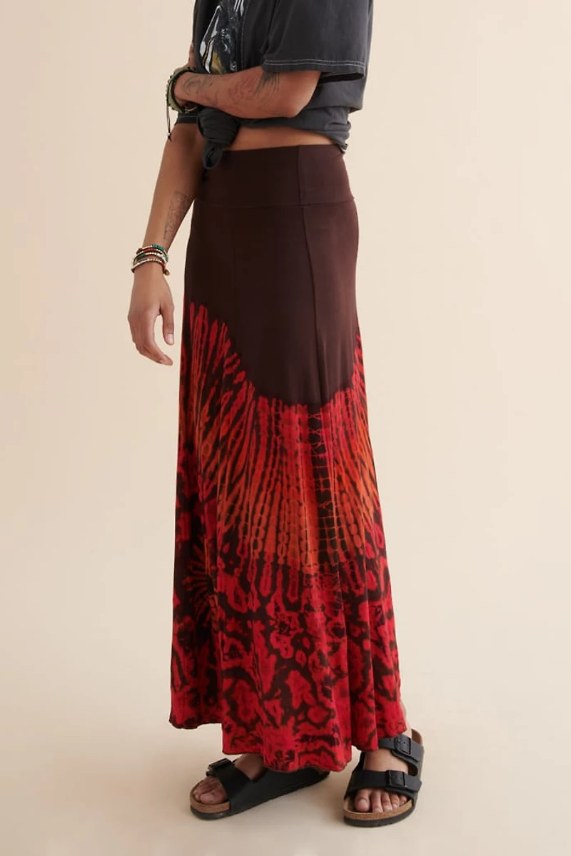 Buy Brown Artisan Tie Dye Maxi Skirt Online at Earthbound Trading