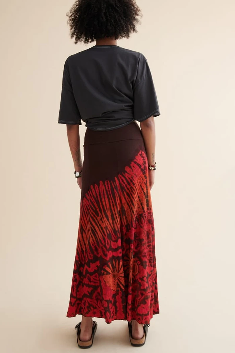 Buy Brown Artisan Tie Dye Maxi Skirt Online at Earthbound Trading