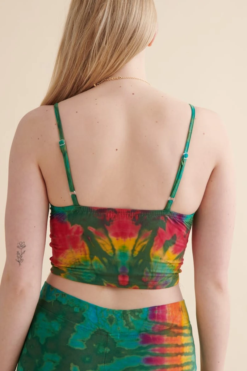 Buy Green Sunset Artisan Tie Dye Cropped Tank Online at Earthbound Trading