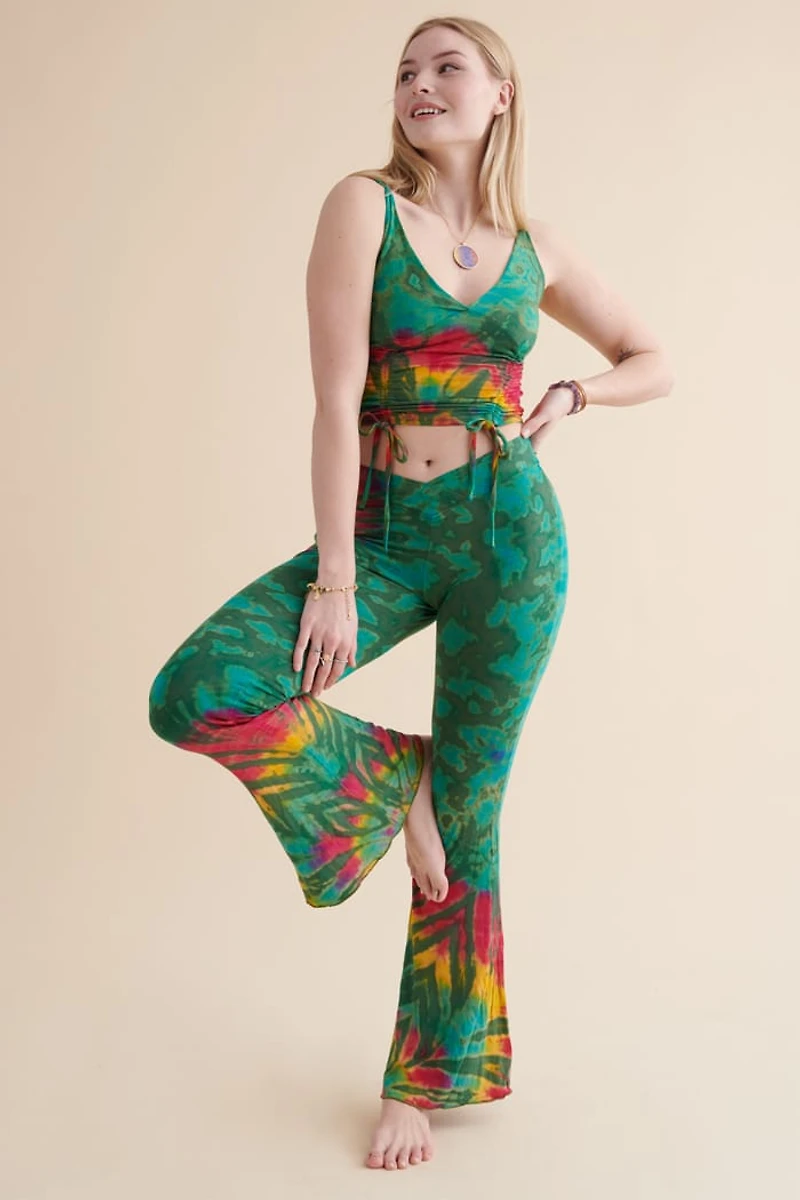 Buy Green Sunset Artisan Tie Dye Cropped Tank Online at Earthbound Trading