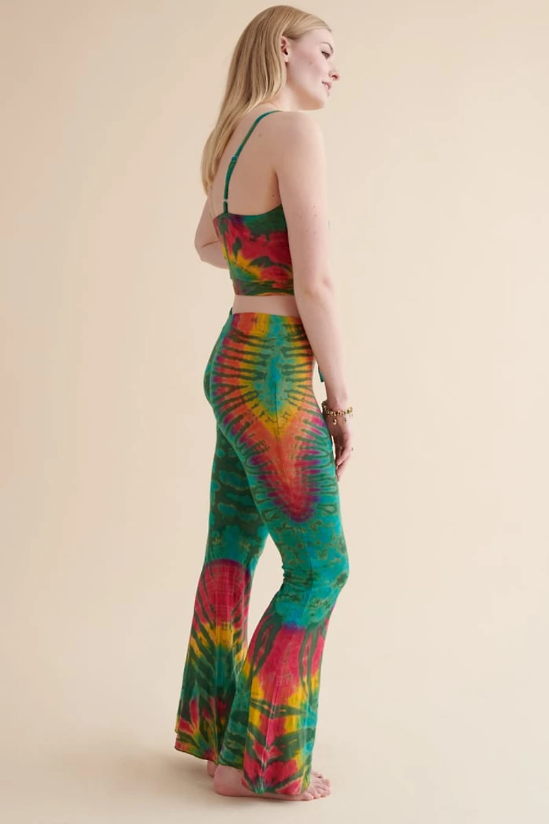 Buy Green Sunset Artisan Tie Dye Flare Pants Online at Earthbound Trading
