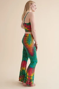 Buy Green Sunset Artisan Tie Dye Flare Pants Online at Earthbound Trading