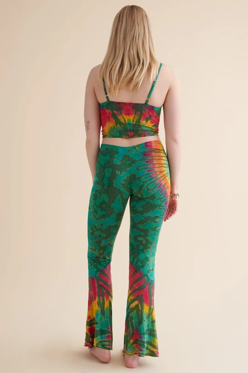 Buy Green Sunset Artisan Tie Dye Flare Pants Online at Earthbound Trading