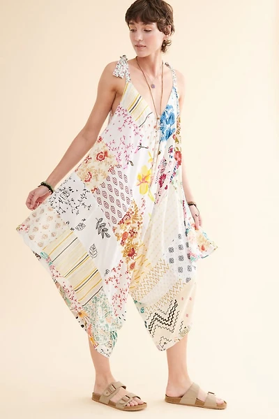 Light Assorted Patchwork Harem Jumpsuit