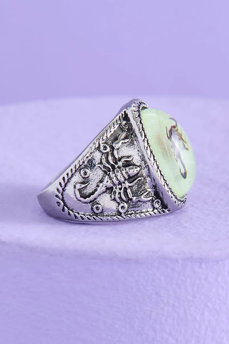 Resin Scorpion Chunky Silver Ring