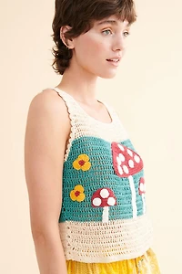 Buy Mushroom Striped Crochet Tank Online at Earthbound Trading