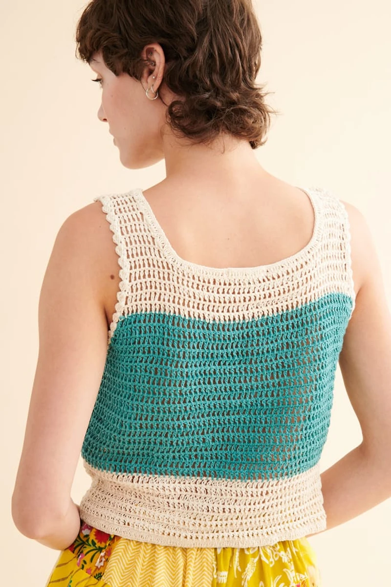 Buy Mushroom Striped Crochet Tank Online at Earthbound Trading