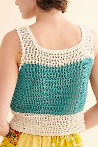 Mushroom Striped Crochet Tank