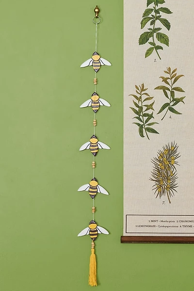 Bumble Bee Wooden Tassel Mobile