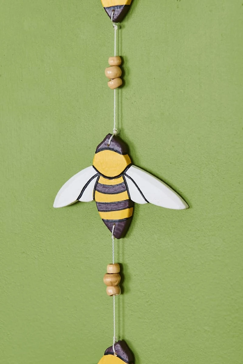 Bumble Bee Wooden Tassel Mobile