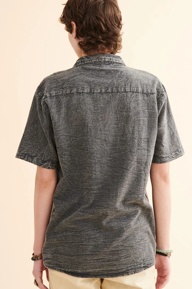 Buy Stone Grey Embroidered Camp Shirt Online at Earthbound Trading