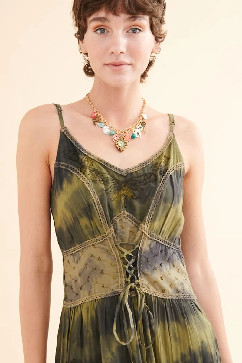 Discover the Magic of Green Tie Dye Embroidered Fairy Dress - Buy Today