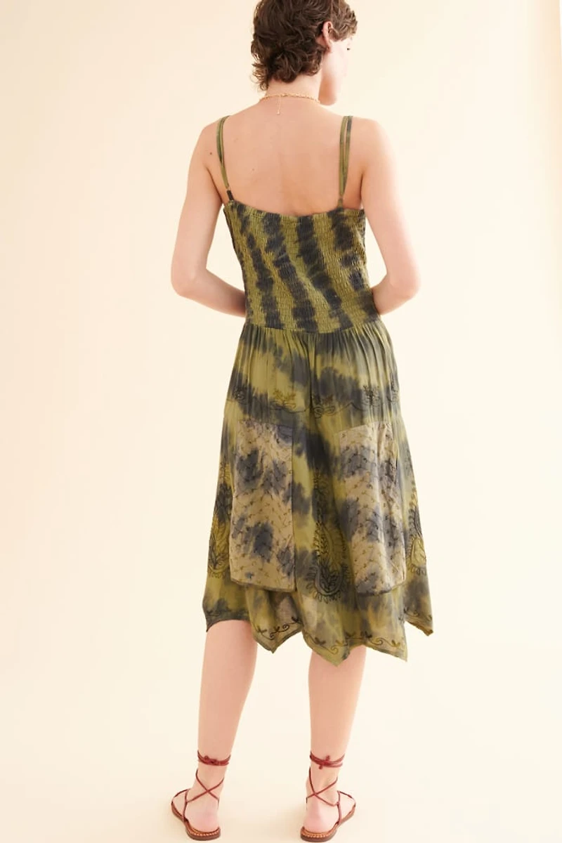 Discover the Magic of Green Tie Dye Embroidered Fairy Dress - Buy Today